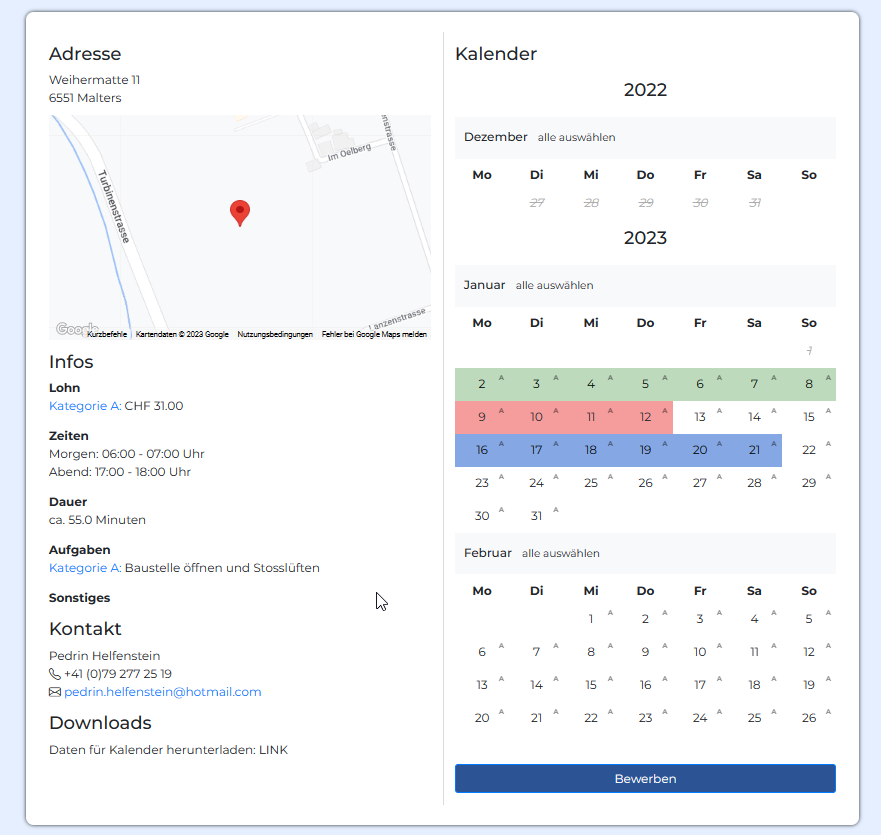 Baulueften Bewerbung